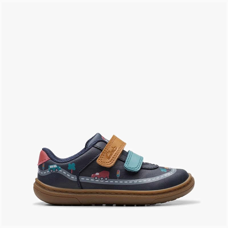 Clarks Infant Boys Flash Truck G-Fit Shoes Navy