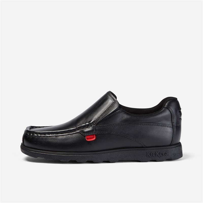 Kickers Junior Boys Back To School Fragma Slip Leather Shoes Black