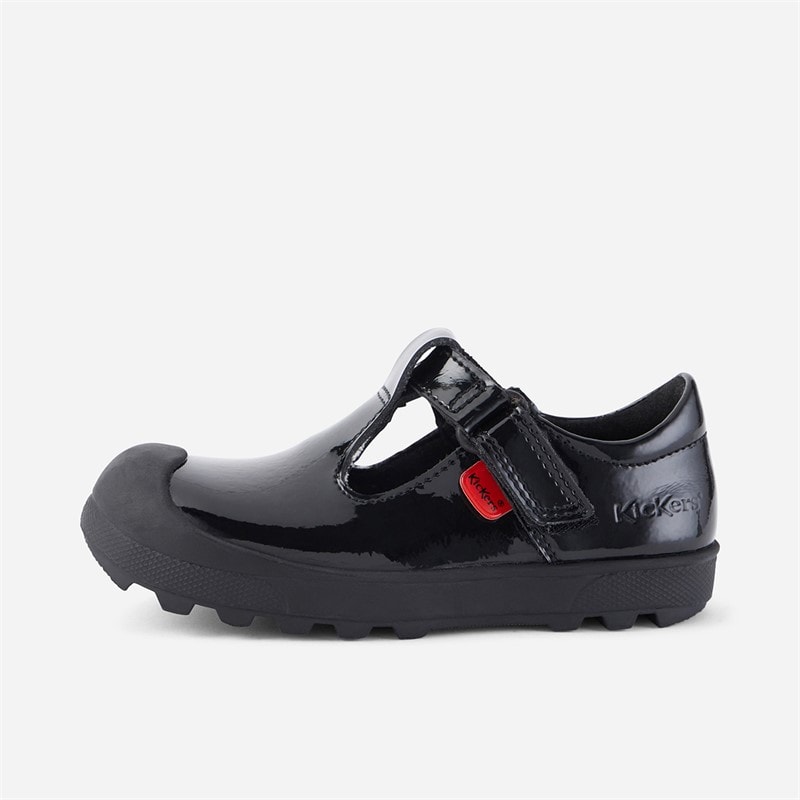 Kickers Infant Girls Back To School Plunk Patent Leather Shoes Black