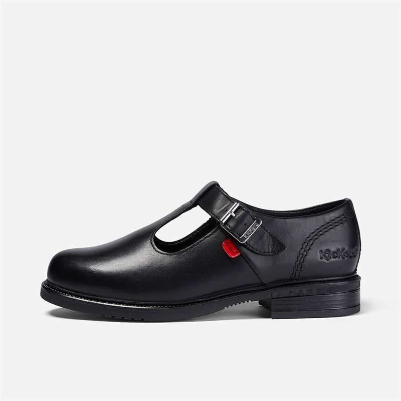 Kickers Junior Girls Lach T-Bar Shoes Black