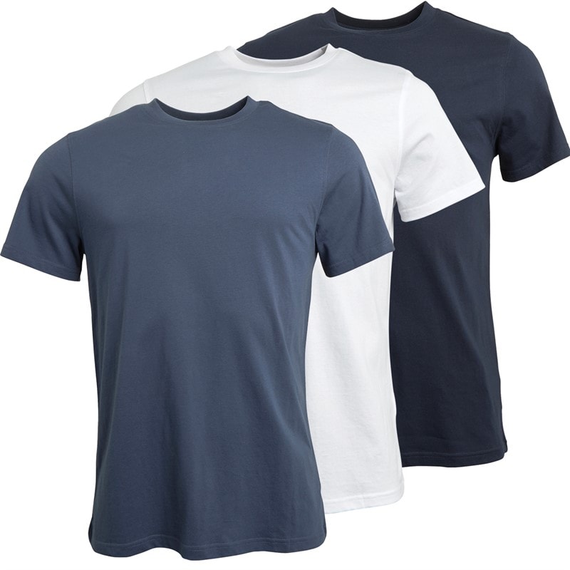 Kangaroo Poo Mens Three Pack T-Shirts White/Navy/Indigo