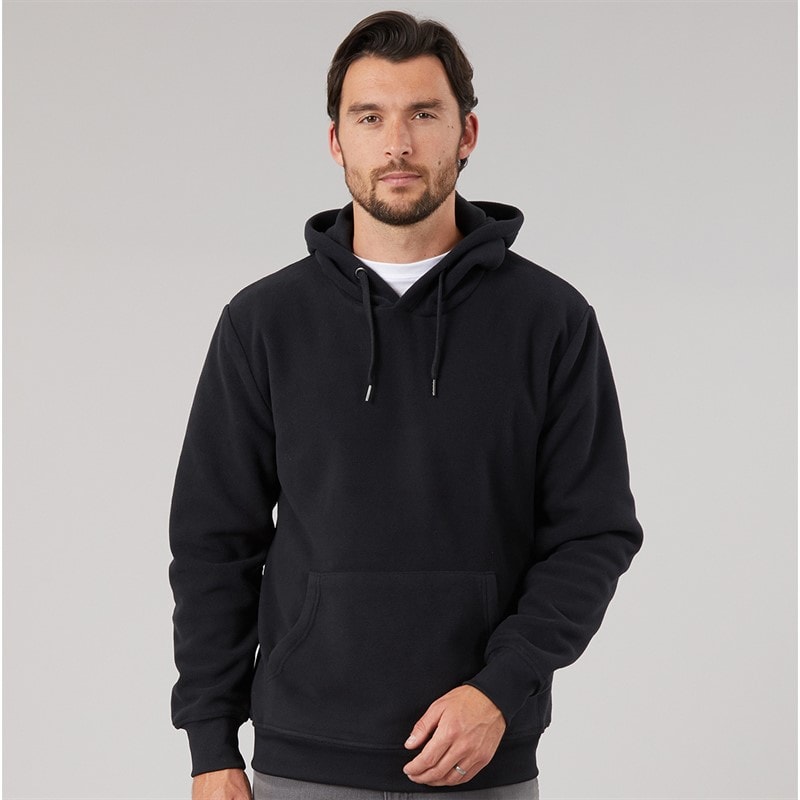 Kangaroo Poo Mens Polar Fleece Hoodie Black