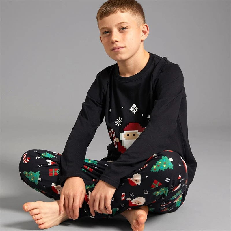 Kangaroo Poo Boys Christmas Digital Pyjama Set Black