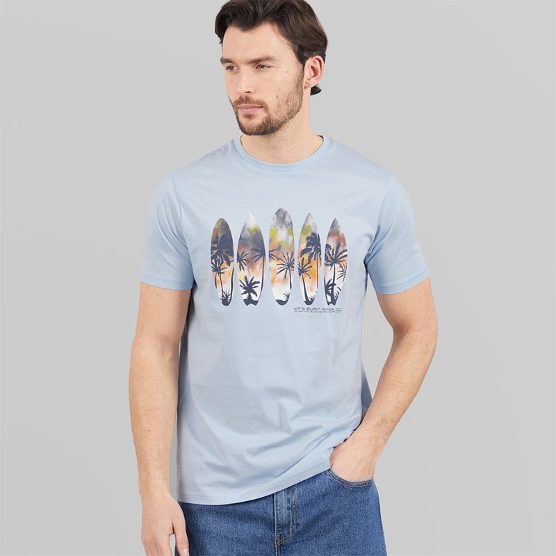 Kangaroo Poo Mens Surfboard T-Shirt Kentucky Blue