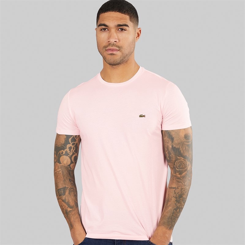 Lacoste Mens Crew Neck T-Shirt Flamingo