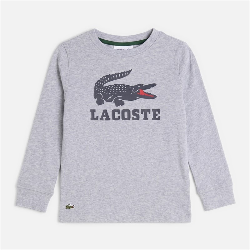 Lacoste Boys Long Sleeve T-Shirt Argent Chine