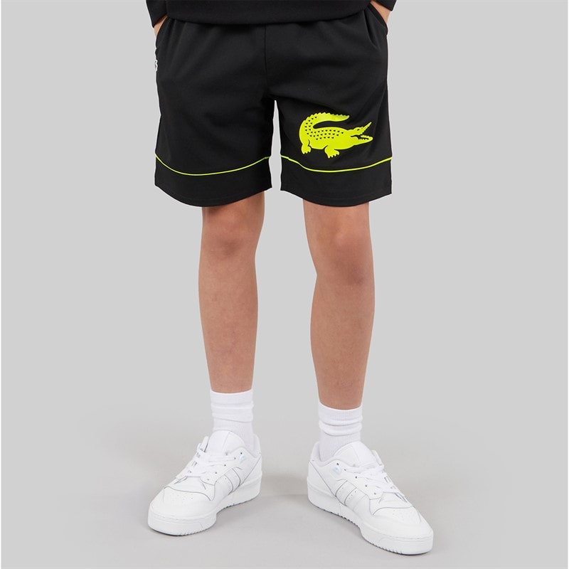 Lacoste Boys Shorts Noir/Jaune Fluo