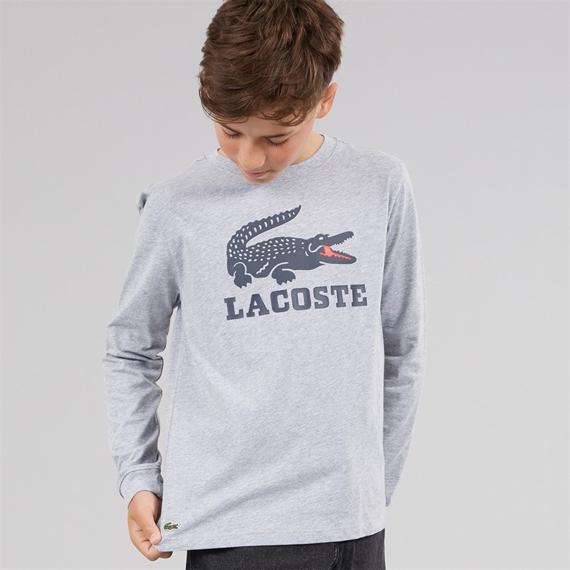 Lacoste Boys Long Sleeve T-Shirt Argent Chine
