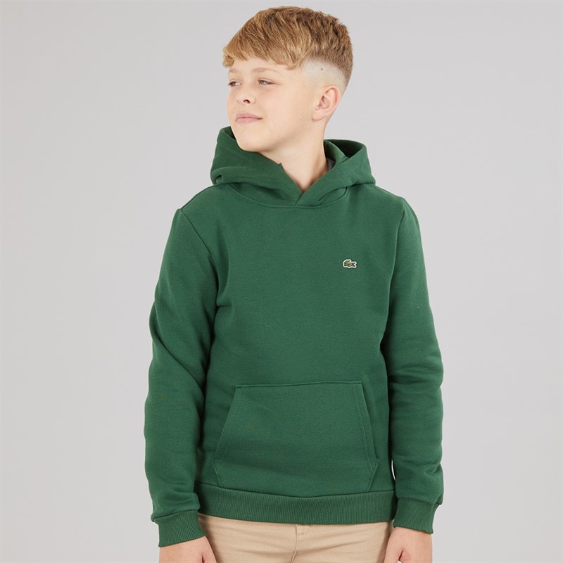 Lacoste Boys Core Fleece Hoodie Vert