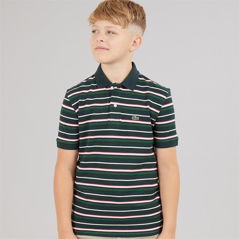 Lacoste Boys Feeder Polo Shirt Sinople Heather