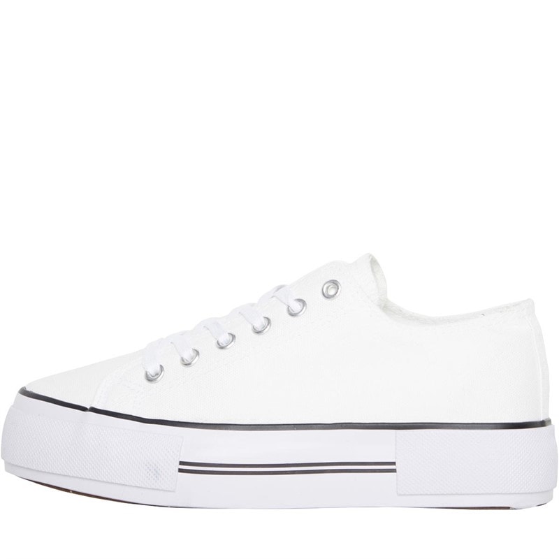 Loyalty And Faith Womens Millie Canvas Platform Trainers White