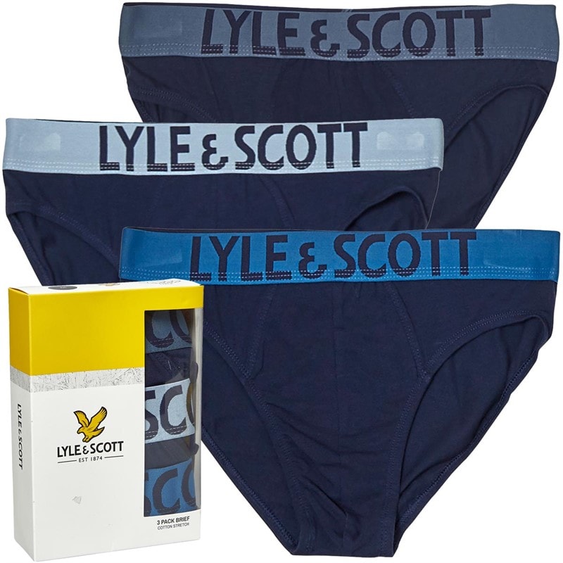 Lyle And Scott Vintage Mens Ryder Three Pack Briefs Peacoat