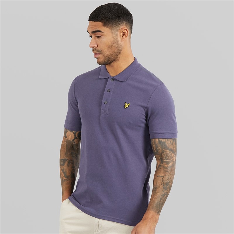 Lyle And Scott Vintage Mens Plain Polo Shirt Graystone