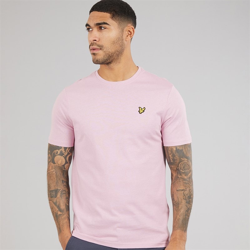 Lyle And Scott Vintage Mens Lightweight Seasonal Cotton T-Shirt Pink Light