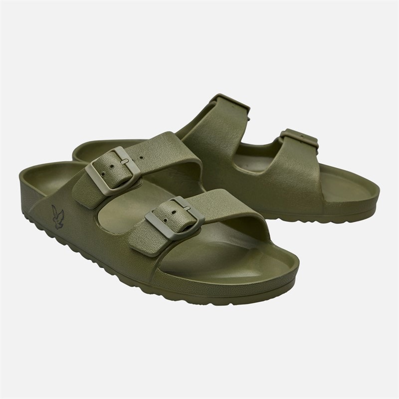 Lyle And Scott Vintage Mens Skye Eva Footbed Sandals Military