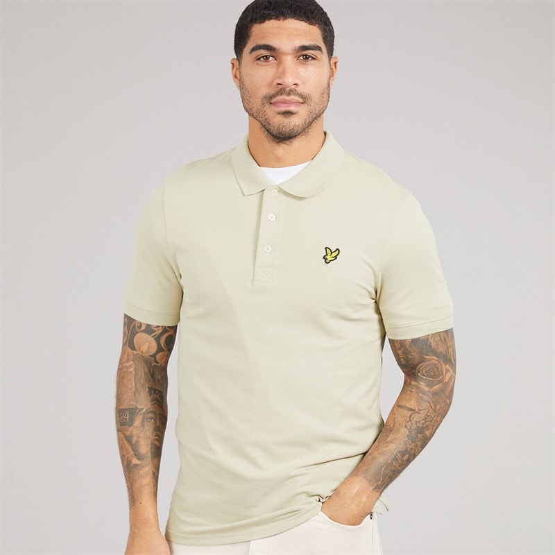 Lyle And Scott Vintage Mens Polo Shirt X865 Grey Taupe