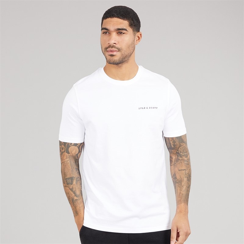 Lyle And Scott Vintage Men Script T-Shirt 626 White