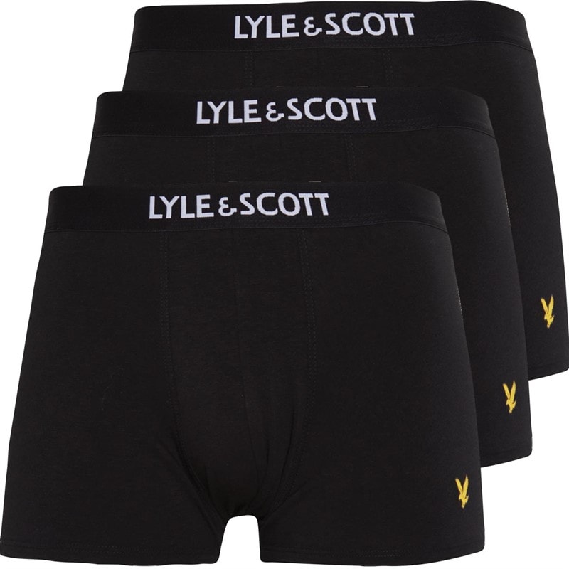 Lyle And Scott Vintage Mens Nathan Three Pack Boxer Trunks Black