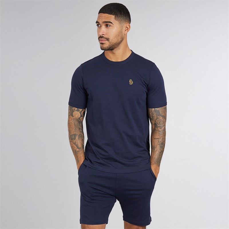 LUKE 1977 Mens Trousersnake T-Shirt And Shorts Set Dark Navy