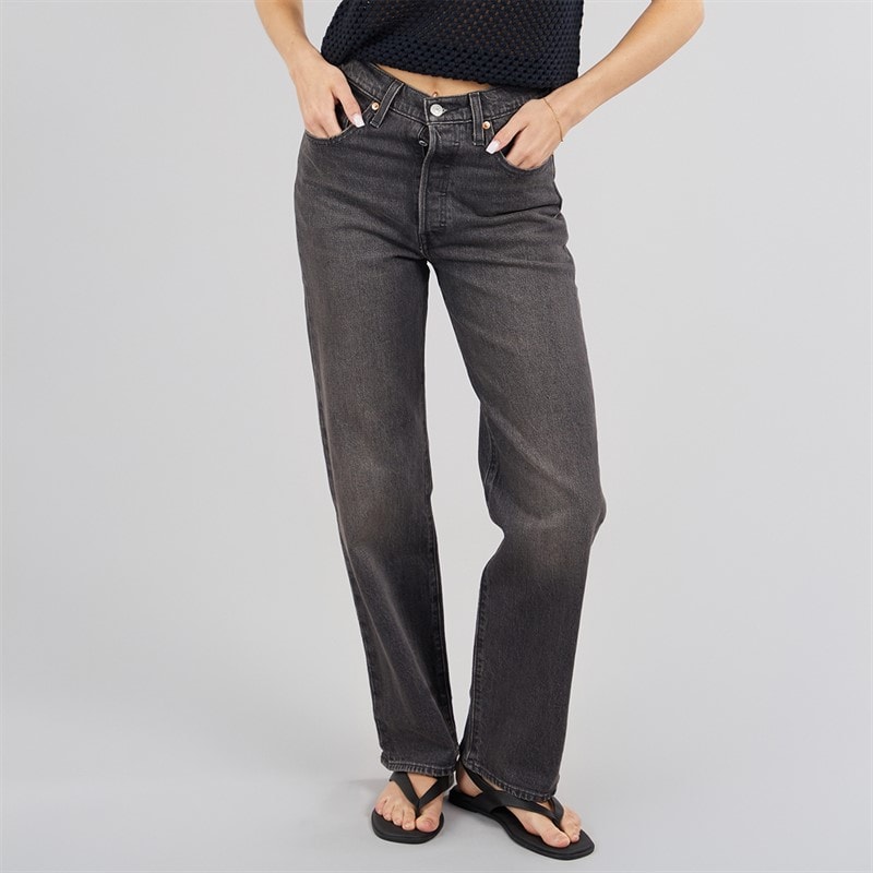 Levi's Womens Ribcage Straight Leg Jeans Static Noise Overload