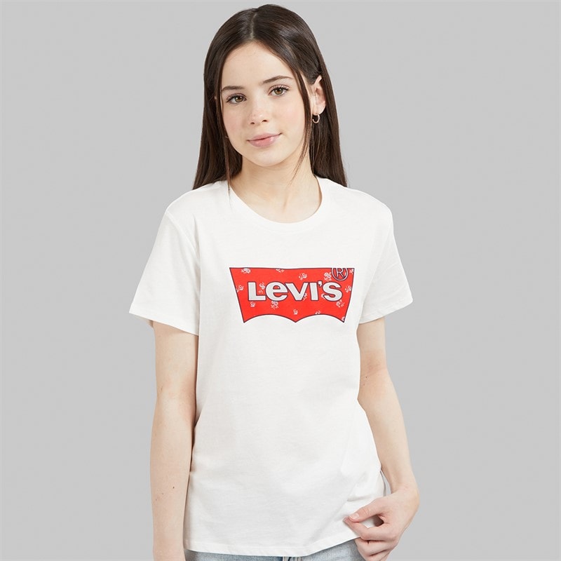 Levi's Girls Floral Batwing T-Shirt Blanc De Blanc