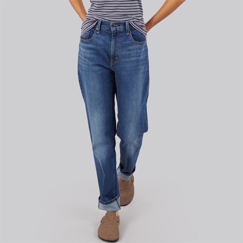 Levi's Womens 724 High Rise Straight Fit Jeans Damaged Stats