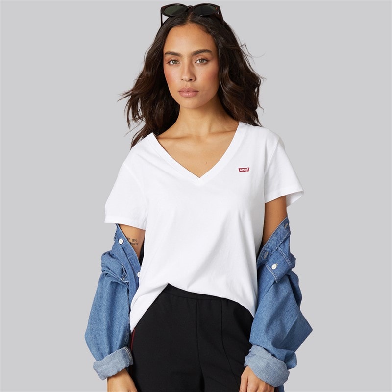 Levi's Womens Perfect V-Neck T-Shirt White