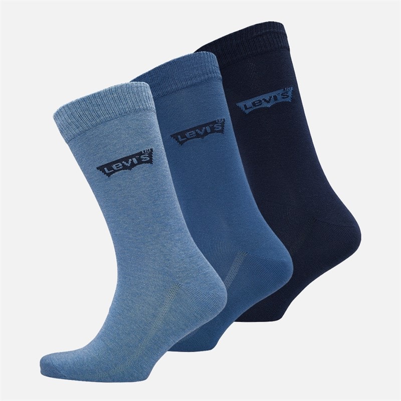 Levi's Mens Levis Regular Cut Three Pack Crew Socks Navy Combo