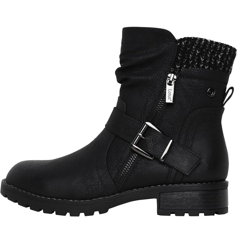 Lotus Womens Jemma Ankle Boots Black