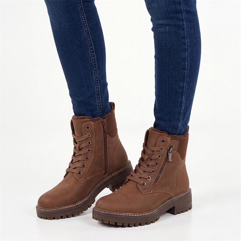 Lotus Womens Dorset Lace Up Boots Chestnut