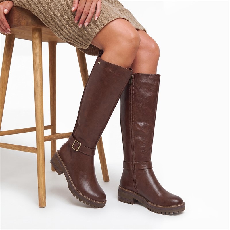 Lotus Womens Devon Knee High Boots Brown