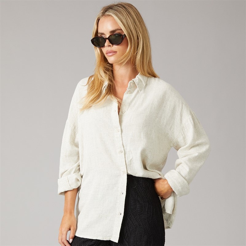Noisy May Womens Leilani Shirt Natural
