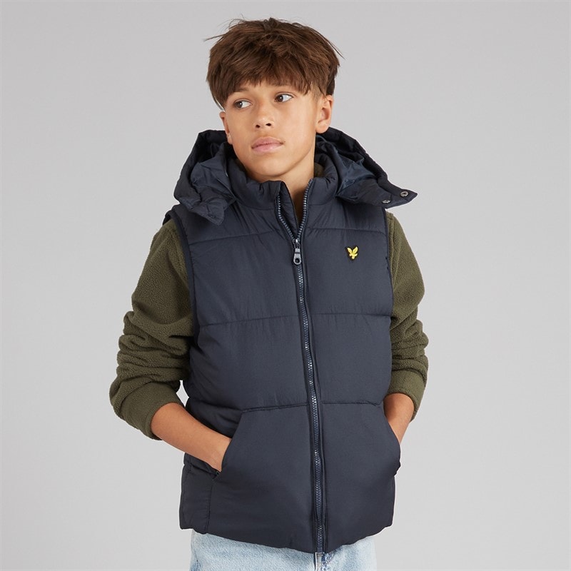 Lyle And Scott Boys Ripstop Quilted Gilet Dark Navy