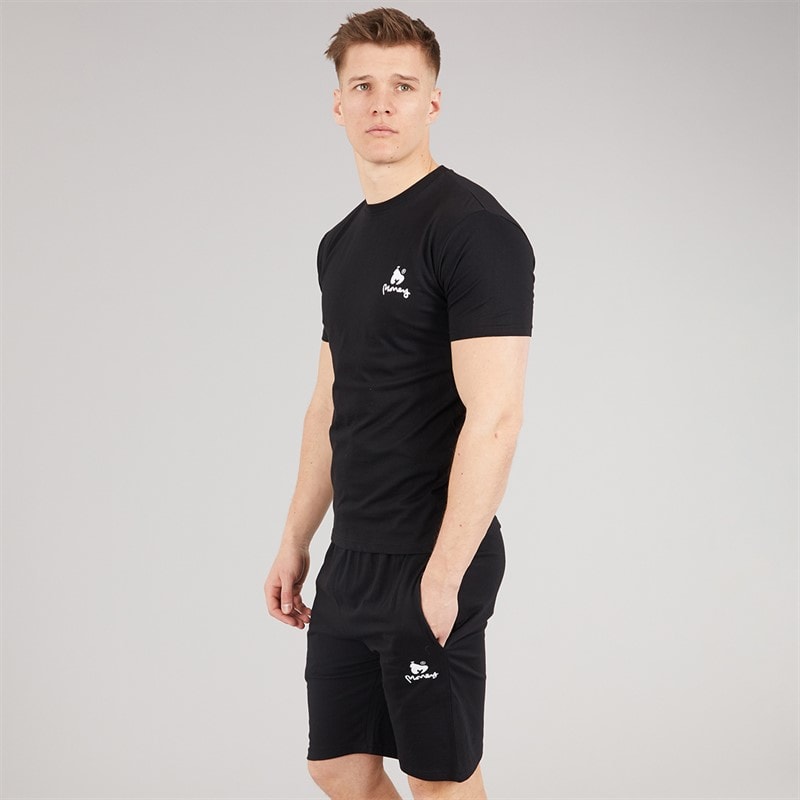 Money Mens Lounger T-Shirt And Shorts Set Black