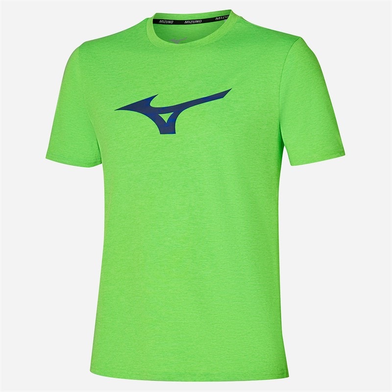 Mizuno Mens Core RB Running Top Green Gecko