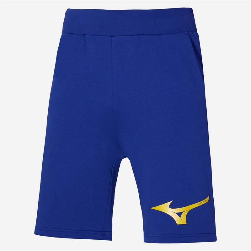 Mizuno Mens Athletics RB Sweat Shorts Bellwether Blue
