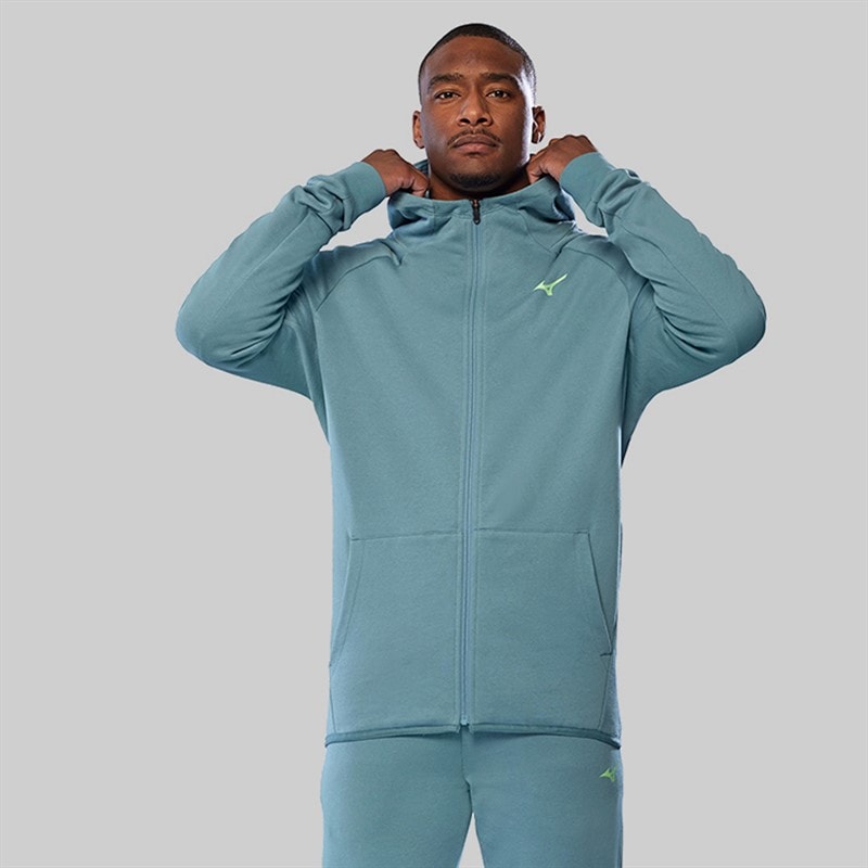 Mizuno Mens Athletics RB Full Zip Hoodie Citadel