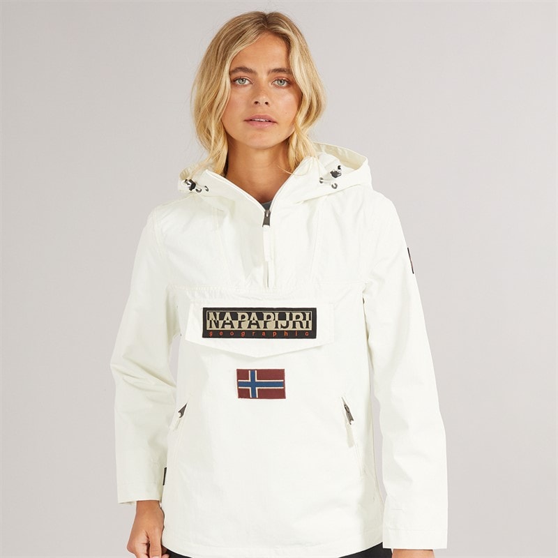 Napapijri Womens Rainforest Pocket 3 Waterproof Anorak White Heron