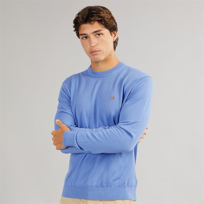 Napapijri Mens Decatur 2.0 Crew Knit Blue Jasper