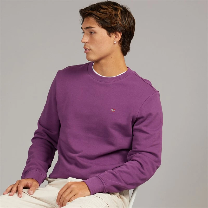 Napapijri Mens Balis Crew Sweatshirt Purple Pass