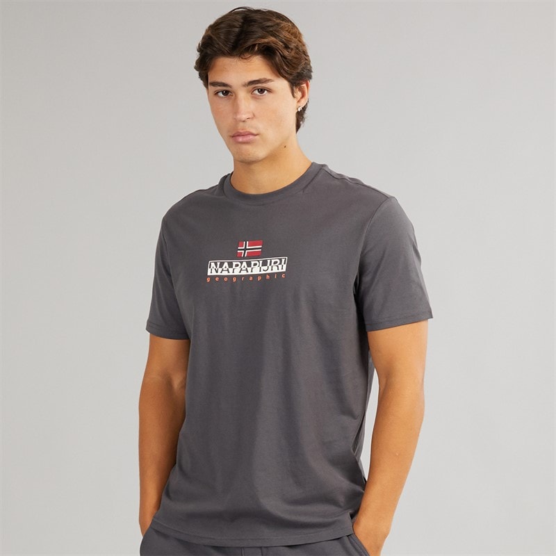 Napapijri Mens Sory T-Shirt Dark Grey Solid