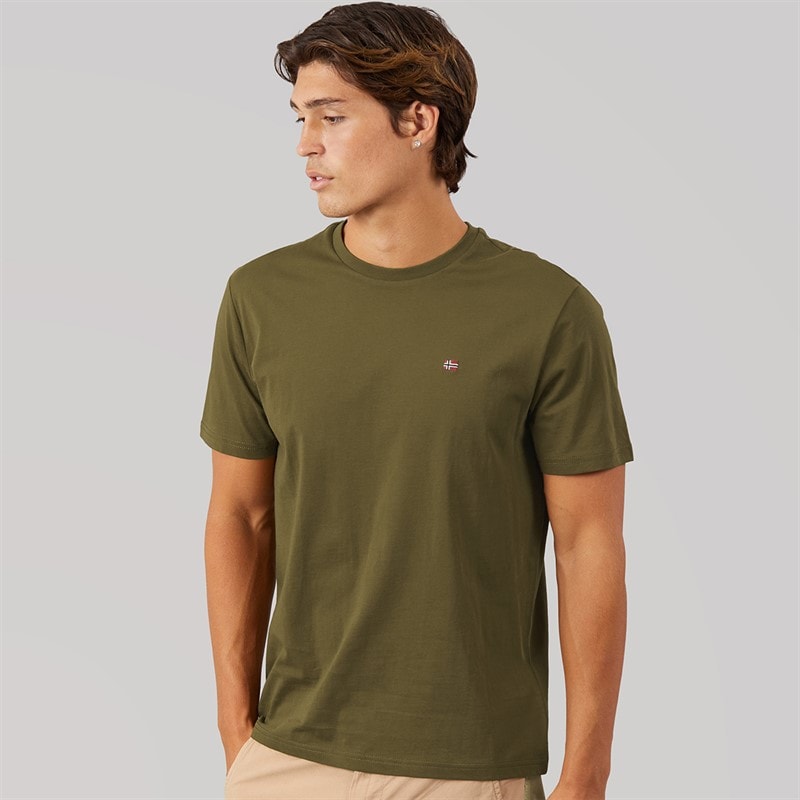 Napapijri Mens Salis T-Shirt Dark Olive