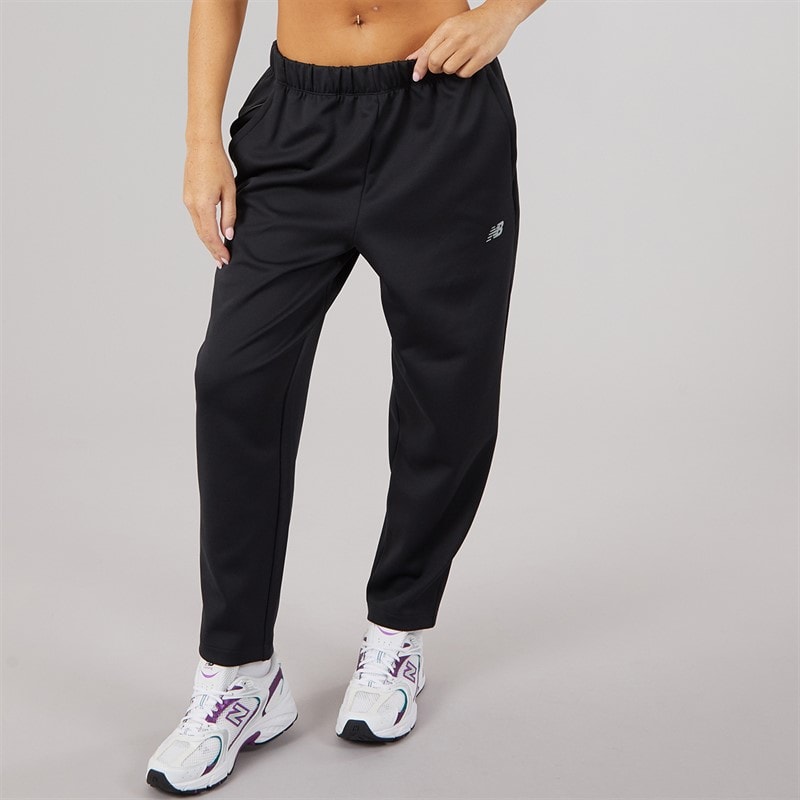 New Balance Womens Tech Knit Training Track Pants Black