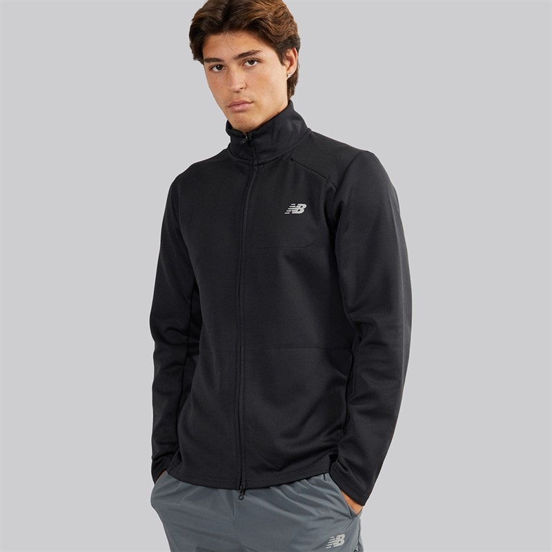 New Balance Mens Tech Knit Training Full Zip Track Jacket Black