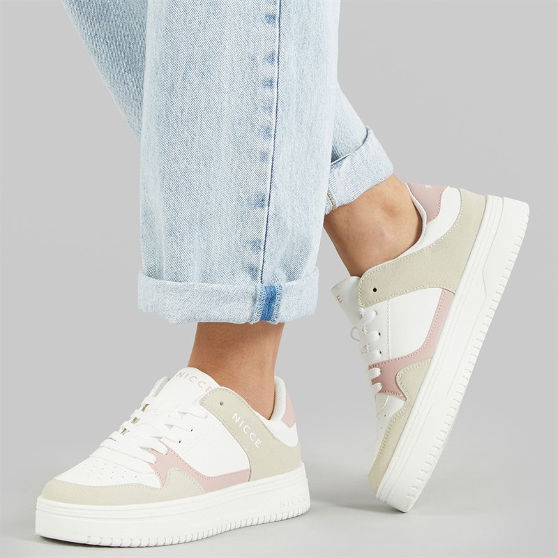 NICCE Womens Avalon Trainers White/Pink/Stone