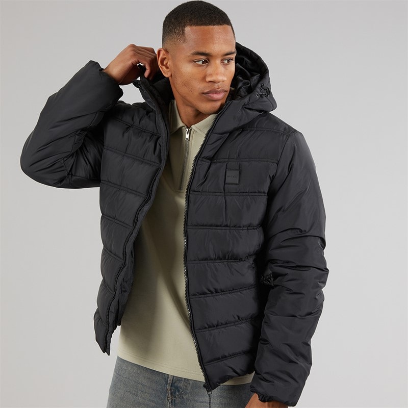 NICCE Mens Bluster Hooded Padded Coat Black