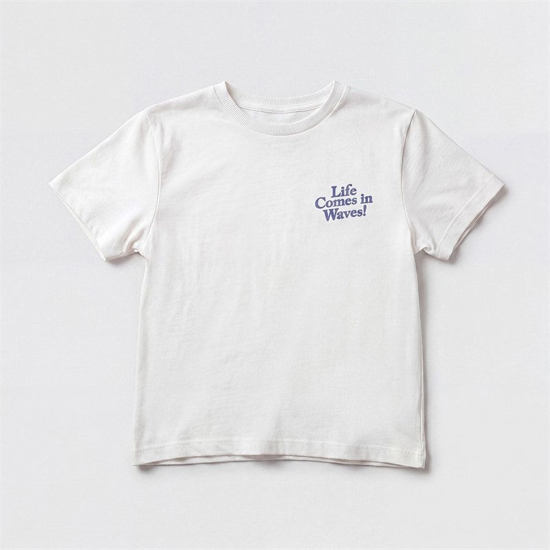 Name It Boys Fukkan Life Comes In Waves T-Shirt Cloud Dancer