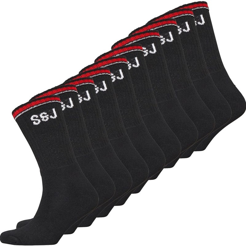 Smith And Jones Mens Jeremy Ten Pack Crew Socks Black