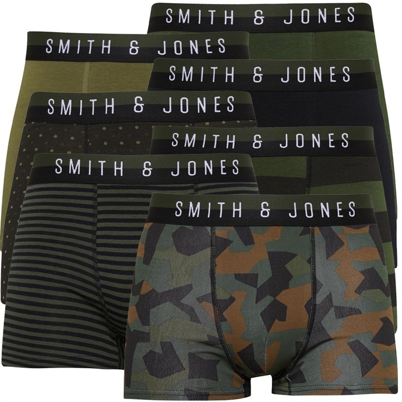 Smith And Jones Mens Vangone Seven Pack Boxers Assorted