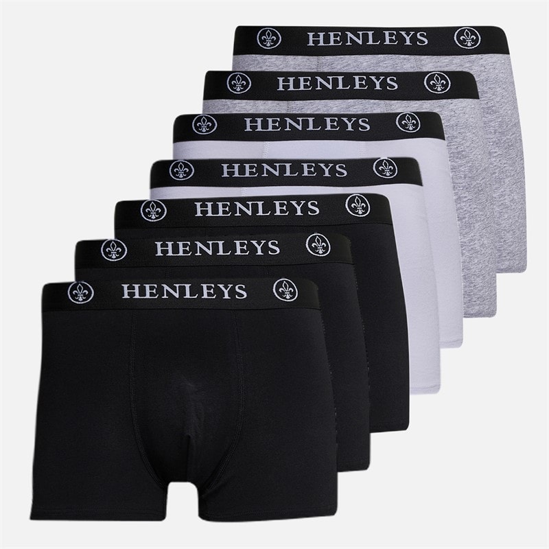 Henleys Mens Century Seven Pack Boxer Shorts Assorted